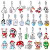Original Charm 925 Pure Silver Rabbit Snowman Bear Whale Pendant Beads Fit Women's Necklace DIY Bracelet Exquisite Jewelry Gif