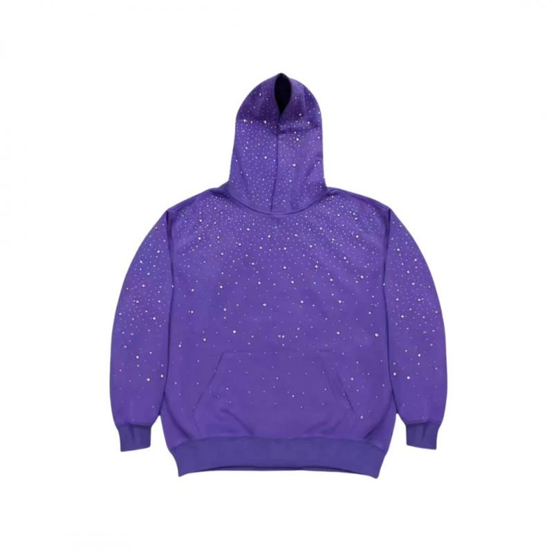 Studded Starry Sky Hooded Zip-Up Sweatshirt Unisex Streetwear Oversized Long Sleeve Pullover