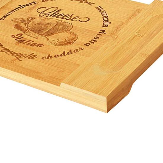 Tábua de corte de bambu tábua de charcutaria com ranhuras design tábua de queijo bandeja de servir comida para cozinha doméstica