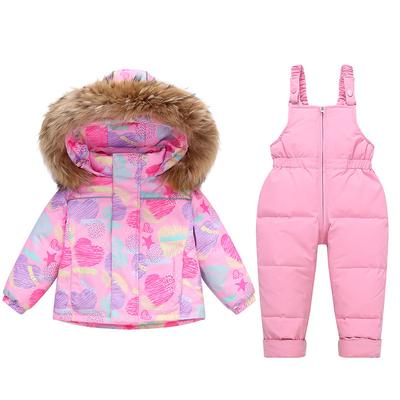 Children's Down Ski Suit Overalls Winter Outer Wear Baby Down Jacket Children