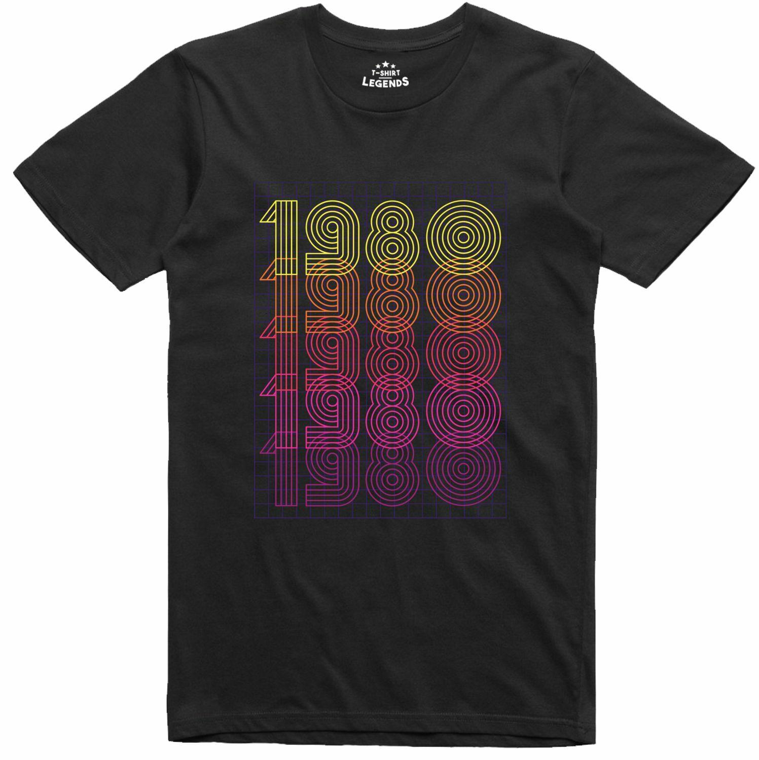 Men s 1980s Retro Print Regular Fit Cotton 100% Cotton T-Shirt- XXXXL