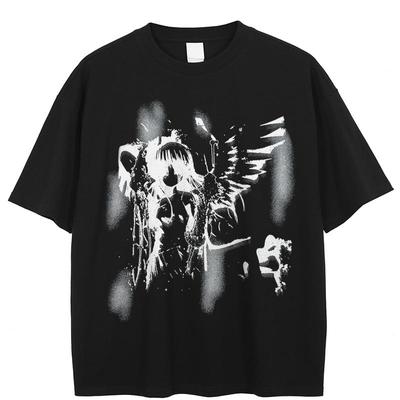 Streetwear Japoński Anime Graficzny T-shirt Bawełniany Unisex Topy Koszulki Letnie Krótkie Rękawy T-shirt