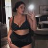 Flattering Plus Size Bikini 2Pcs/Set Set, Cross-Chest V-Neck Bra with Built-In Support, Women Swimwear High-Waisted Twist Swim Bottoms, Retro