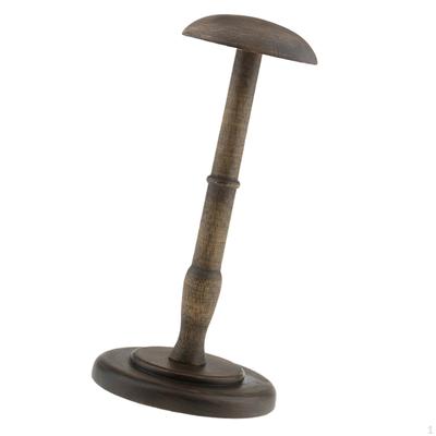 Vintage Style Wooden Wood Wig Hat Cap Helmet Rack Holder Display Stand
