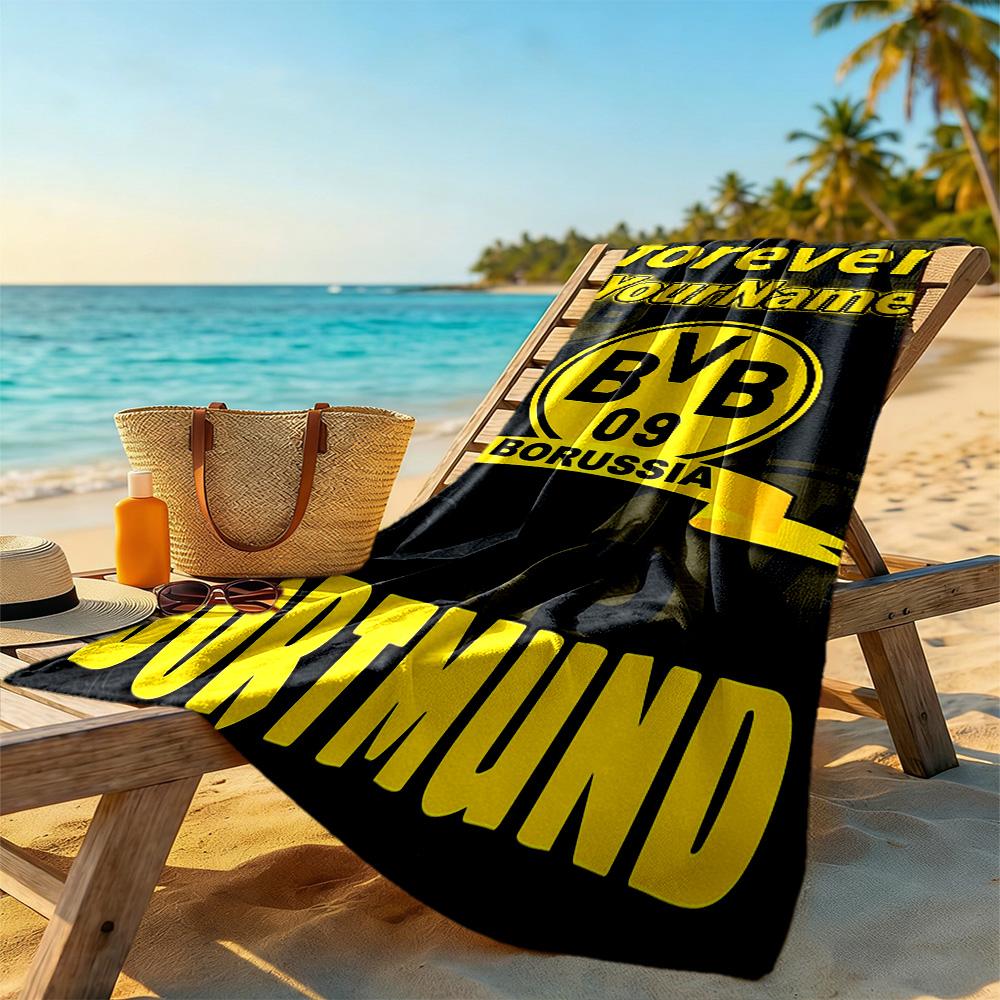 Borussia Dortmund Personalized Name Beach Towel Quick-Dry Soft Microfiber Portable for SwimmingBeachCamping Travel Beach AccessoriesGym