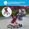 Poussette pour poupée légère et pliable avec capote, panier et harnais - Kinderplay (KP0280G)