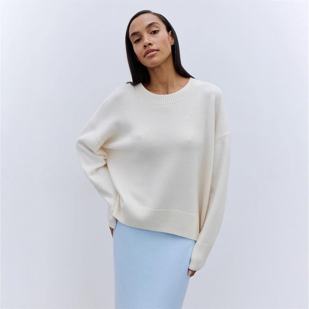 Round Collar Long Sleeve Sweater Women Autumn Winter Simple Solid Colour Knitwear Loose Pullover Sweater Comfortable Undercoat Long Sleeves Sweater