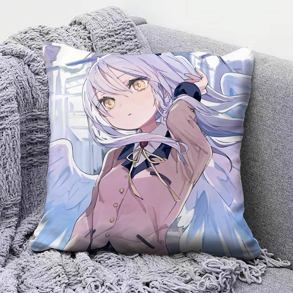 Angel Beats Anime Girl Cute Yui Kanade  Home Sofa Cushion Covers and Aecorative Custom Pillow Covers