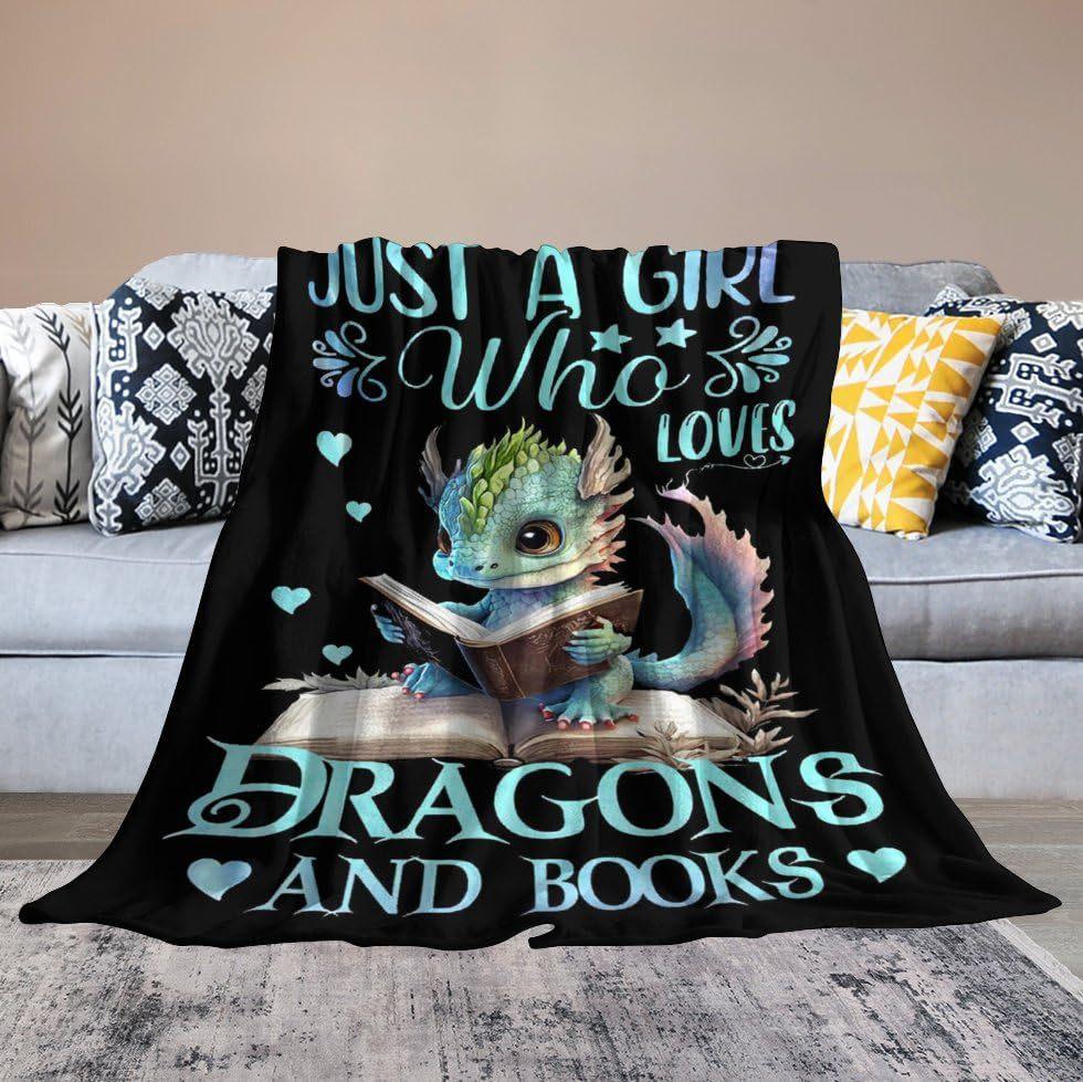 book-loving dragon digital-printed polyester Bedroom velvet flannel soft sofa cover blanket Fleece soft cover blankets for beds
