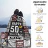 Happy 50th Style Customize Your Name Blanket Gift Customizable Blanket Soft & Cozy Great for Office Sofa Living Room Nap Ideal for All Seasons