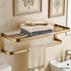 Antique European-Style Rose Gold Towel Rack for Bathroom Storage