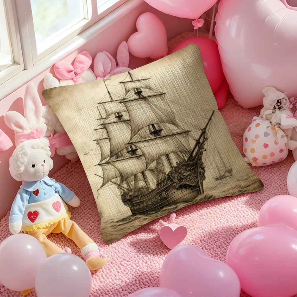 Da Vinci Inspired Sketches Pillow Case Anti-Dustmite Pillowcase Invisible Zipper Silky Short Plush Sofa Cushion Cover