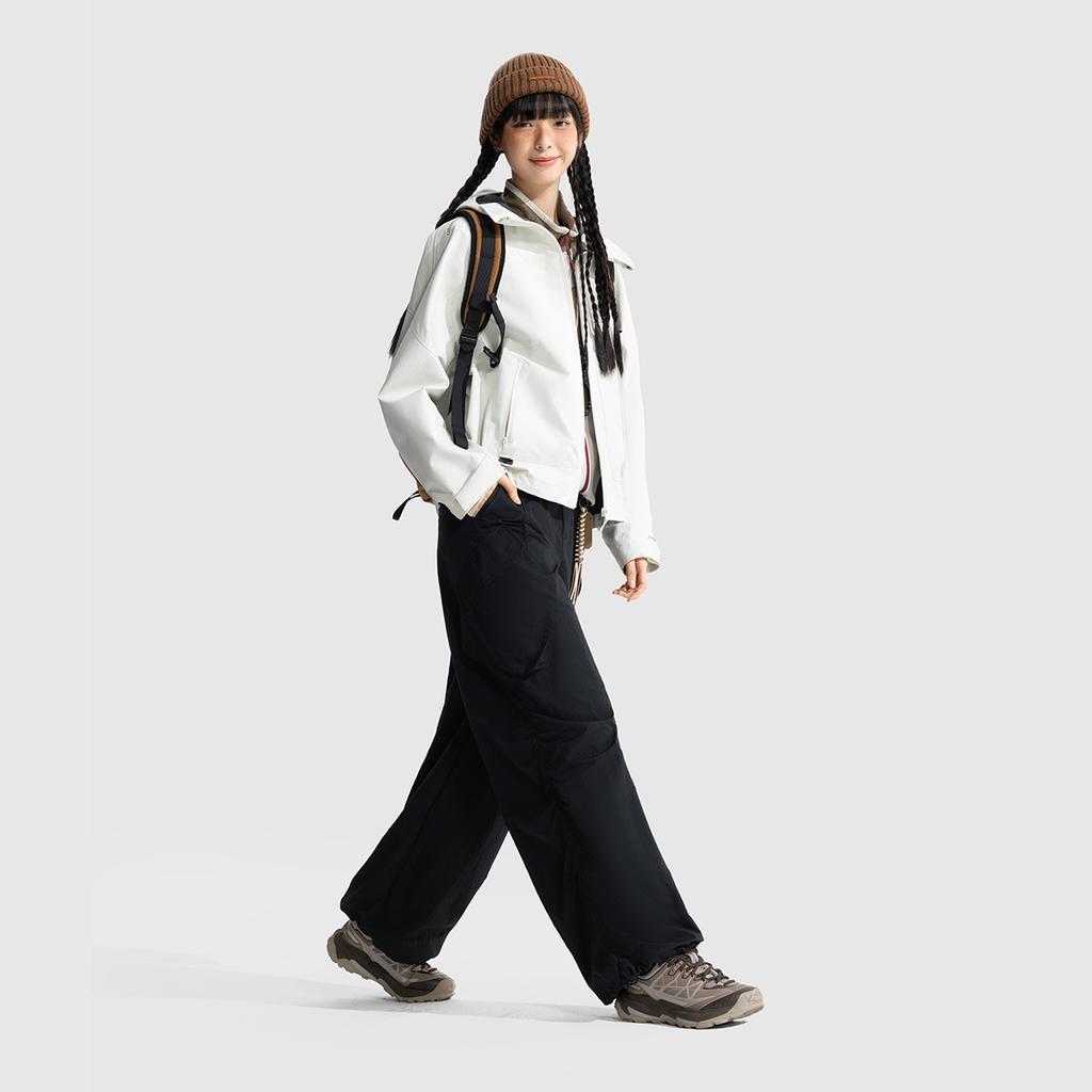 Li Ning CF Outdoor Serie Bequeme Einfache Weitbeinige Mittelhohe Taille Einfarbig Sportliche Lange Hose Damenhose AYKV600-4