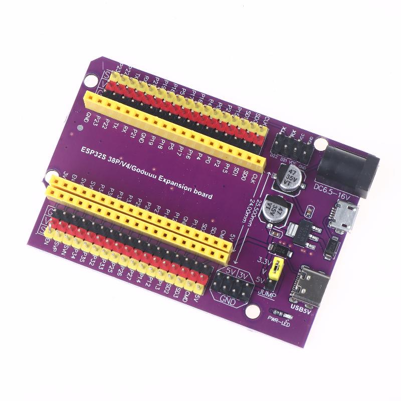 Esp32/Esp32-S Development Extension Board 38-Pin With Triple Power Input (Type-C/Micro Usb/Dc) For Stable Diy Applications