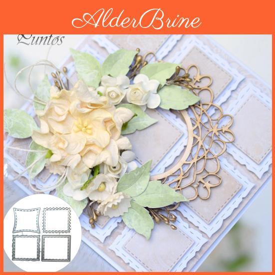 Metal Frame 4pcs Irregular Rectangle Cutting Die Scrapbooking Paper Craft Mold