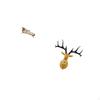 Miniature Wooden Sofa Bed And Deer Head Wall Sculpture DIY Accessories for 1/12 Dollhouse Lounge