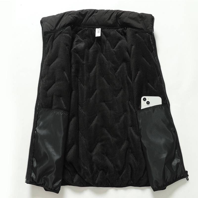 Zimní jednoduchá a všestranná bavlněná bunda, vesta, tlustá pánská teplá bunda s volnými rukávy