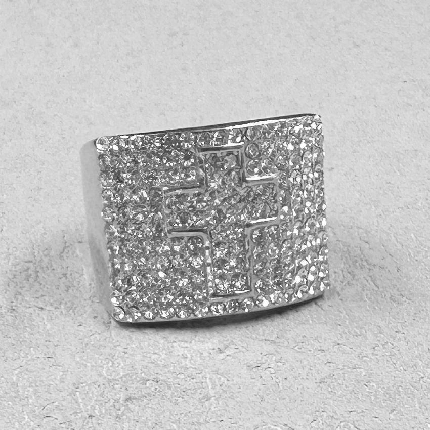 

Punk Men Vintage full rhinestone Cross Ring Hip-Hop Rock Style gold color Popular Party Personality Creative Gift 13