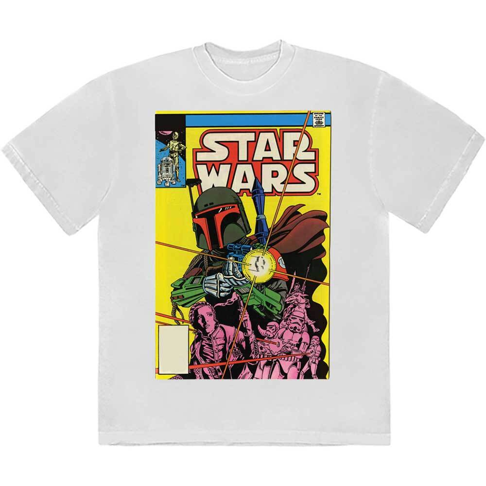 Star Wars Boba Fett Comic Cover T-Shirt White New XXL