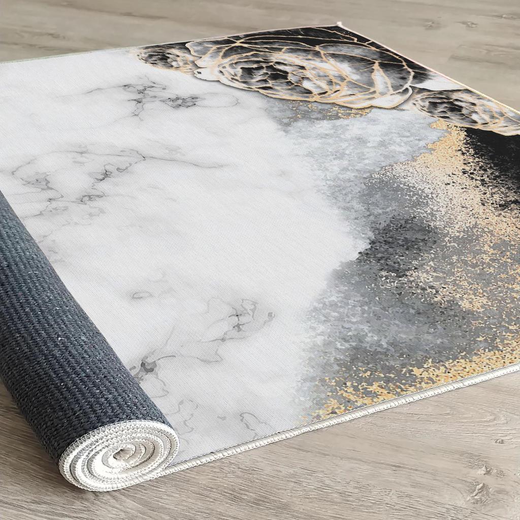 Decorative Special Design Modern Floral Marble Pattern Washable Non-Slip Floor Carpet