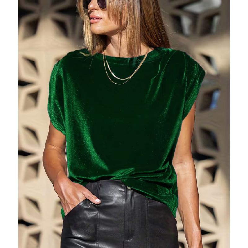 2026 New Spring/Summer Women's Fashion Casual Solid Color T-Shirt Top