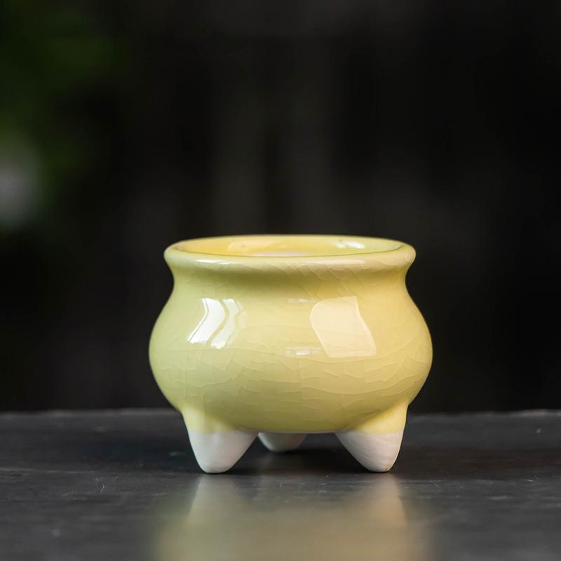 6 Stück/Set Bunte Mini-Blumentöpfe Sukkulenten-Pflanztopf Keramik-Pflanzgefäß Schreibtischschmuck Heimdekor