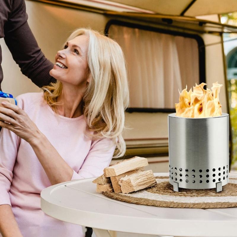 Desktop Camping Stove for Backpacking Outdoor Cooking Wood Burning Fireplaces Portable Mini Fire Pit Hand Warmer Decor