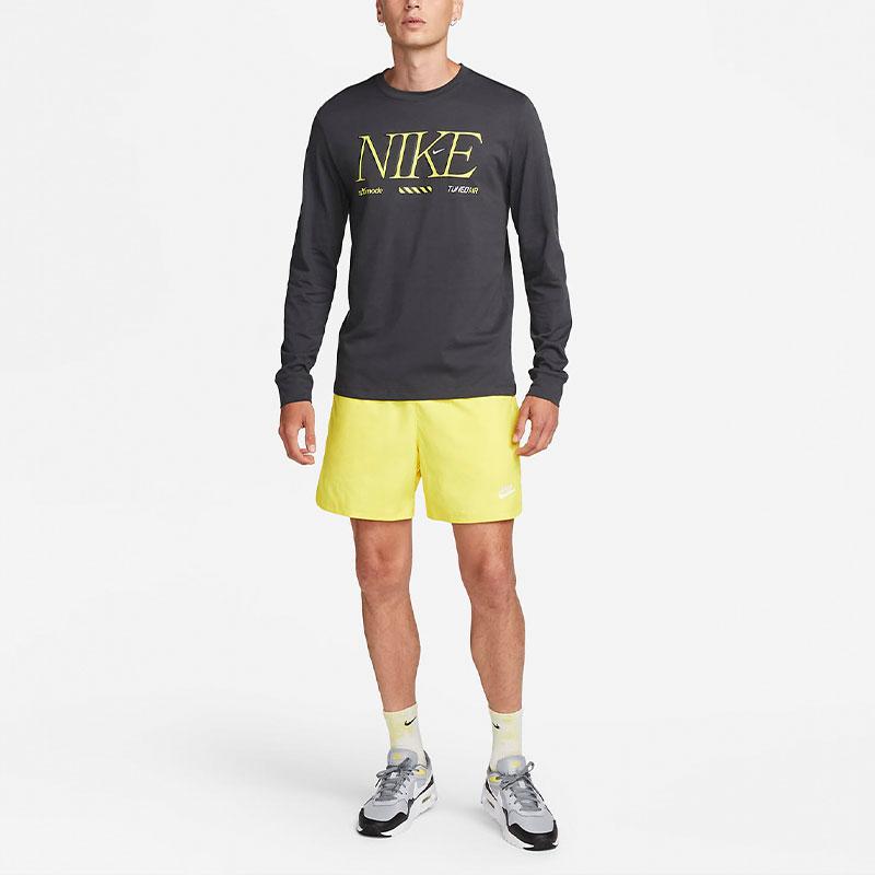 Nike Sportswear Graphic Print Retro Crew Neck Long Sleeve T-Shirt Men Tops Coal-Black FD1340-060