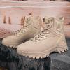 Large Size High-top Wolf Hiking Shoes Martin Boots Outdoor Field Training Battlefield Tactics Military Boots Men's Shoes