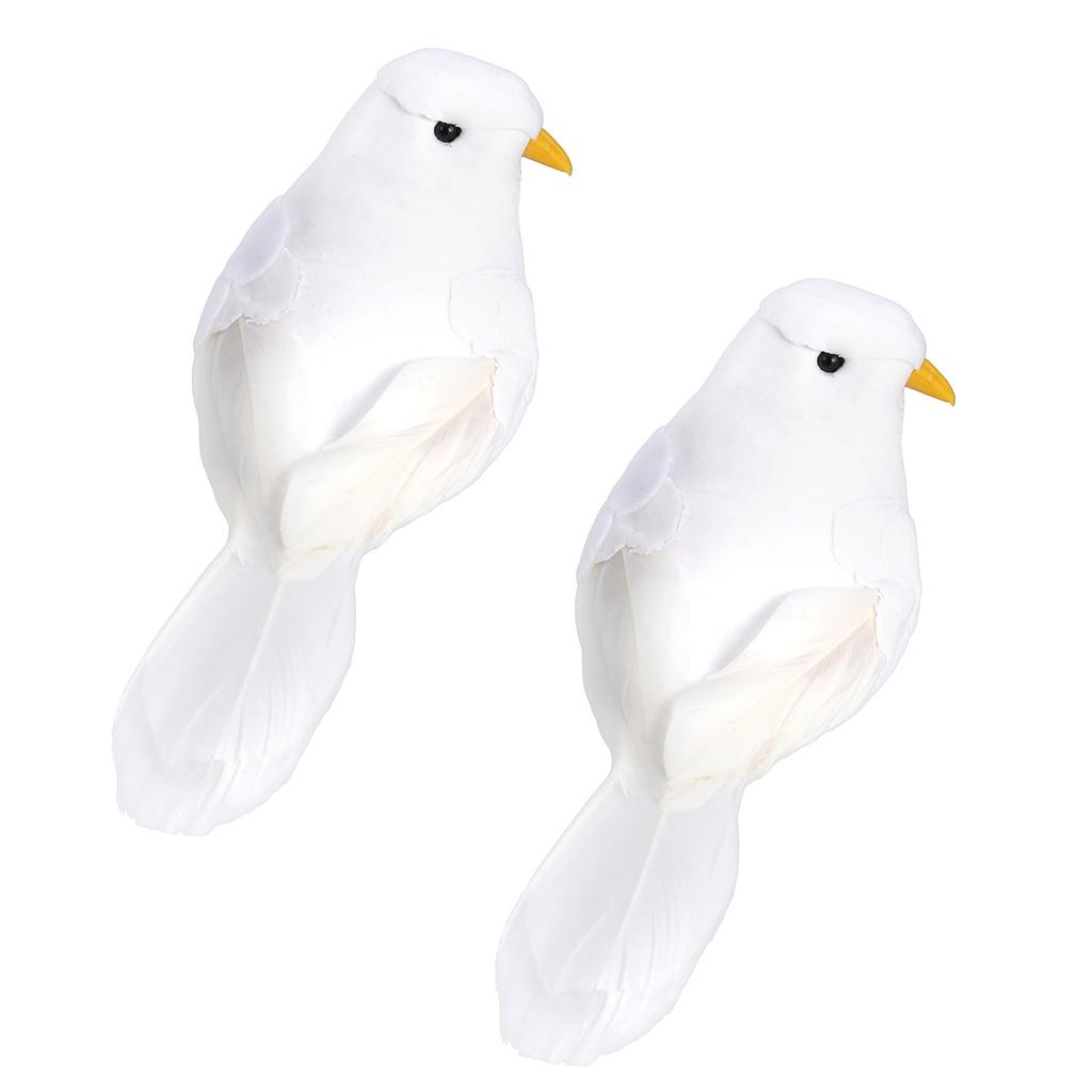 Bird Fake Birds Pigeon Doves Figure Dove Figurine Artificial Decor Decoration White Ornament Lawn Faux Toy Garden Playset