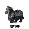 White Skeleton Knight & Black Skeleton War Horse Building Blocks Set GP105-108