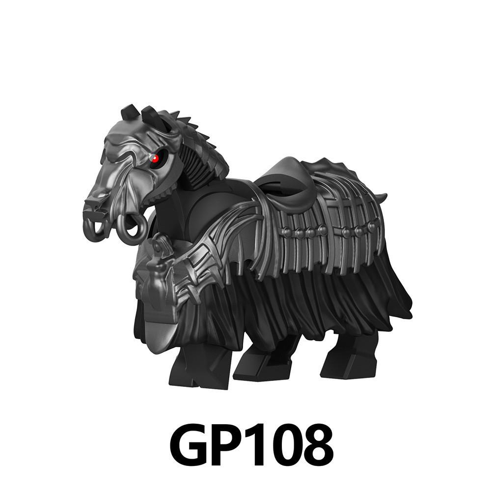 White Skeleton Knight & Black Skeleton War Horse Building Blocks Set GP105-108