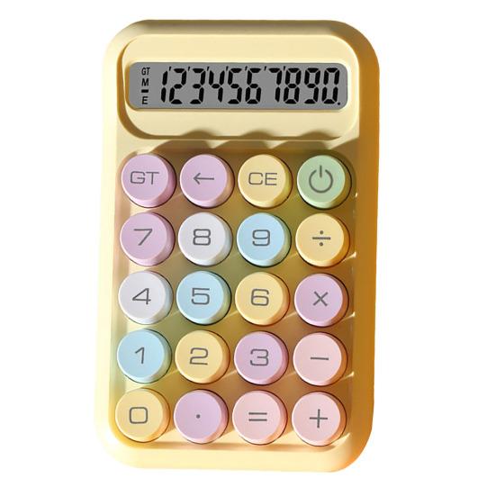 Mechanical Calculator Retro Typewriter Style 10-Digit Calculator with Large LCD Display for School Office