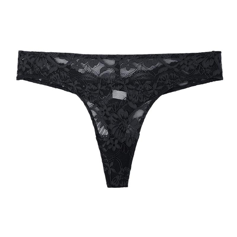 Plus Size Seamless Lace Thong: Comfortable, High Elasticity, Mid-High Waist, All-Cotton