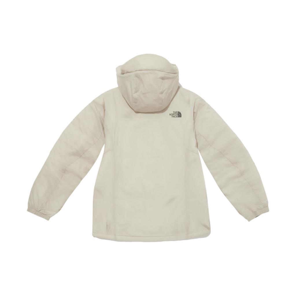 The North Face Logo Print Zip-Up Hooded Long Sleeve Cotton Jacket Women Jackets White NJ3NQ54C