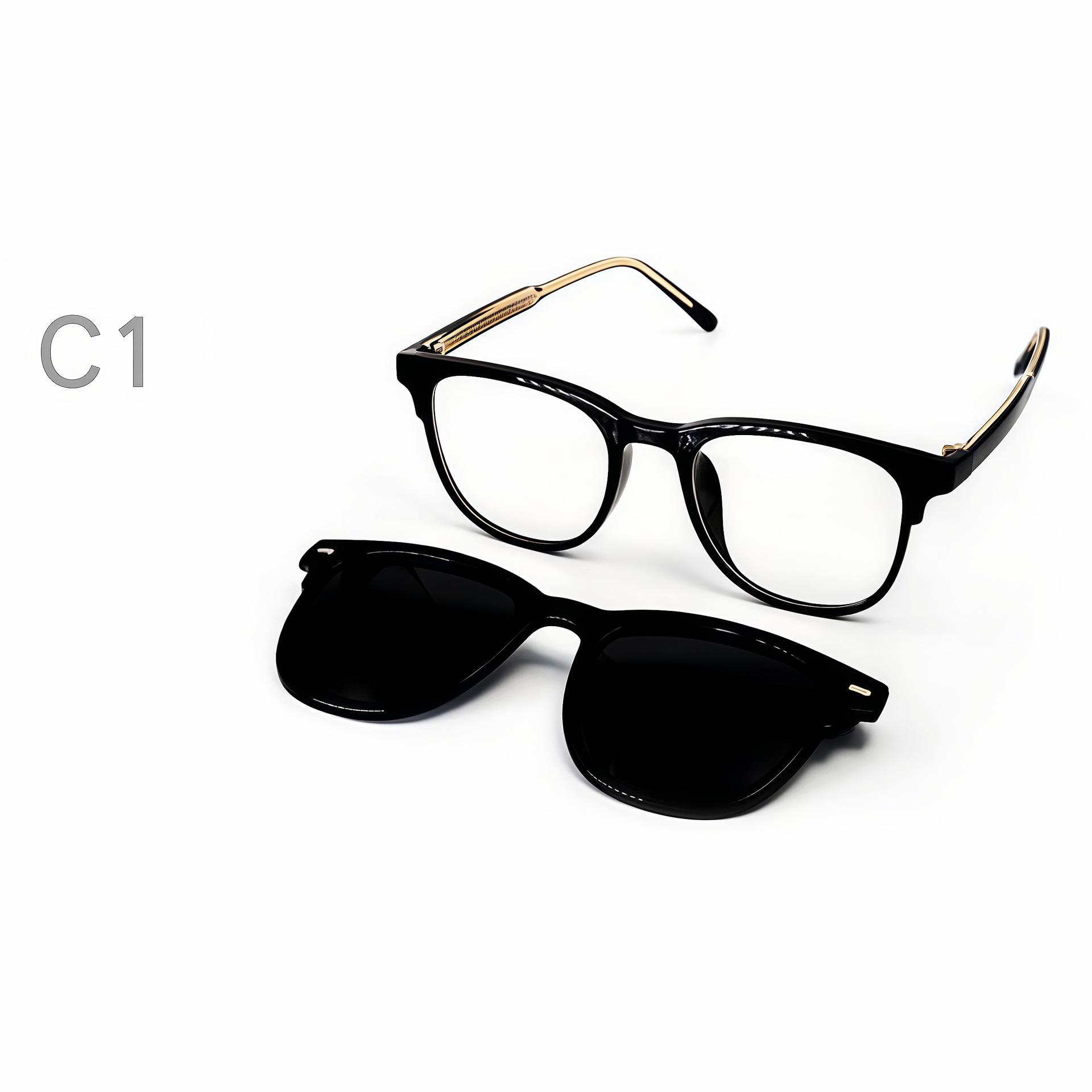 Flip-Up Magnetic Polarized Sunglasses: Wood Frame with Clip-On and Mirror Inserts for Cycling and Fishing.