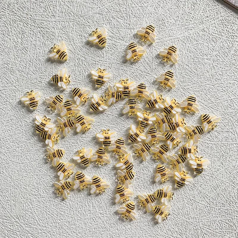 Mini Bee 3D Nail Art Resin Accessories - Cute Animal Cream Glue DIY Decorations