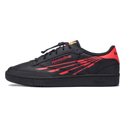 Club C Series Abrasion Resistant Low Top Skateboard Shoes Men's Black Red Sneakers 100034257