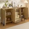 Modern Wooden Storage Cabinet with 4 Doors and 4 Drawers, Minimalist Design, Ideal for Living Room, Dining Room or Hallway, 160x36x94 Cm