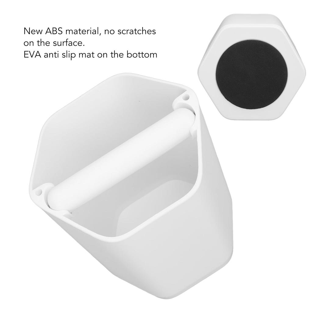 Coffee Knock Box, Easy To Clean, Efficient, Non-Slip, Durable, Compact (White)