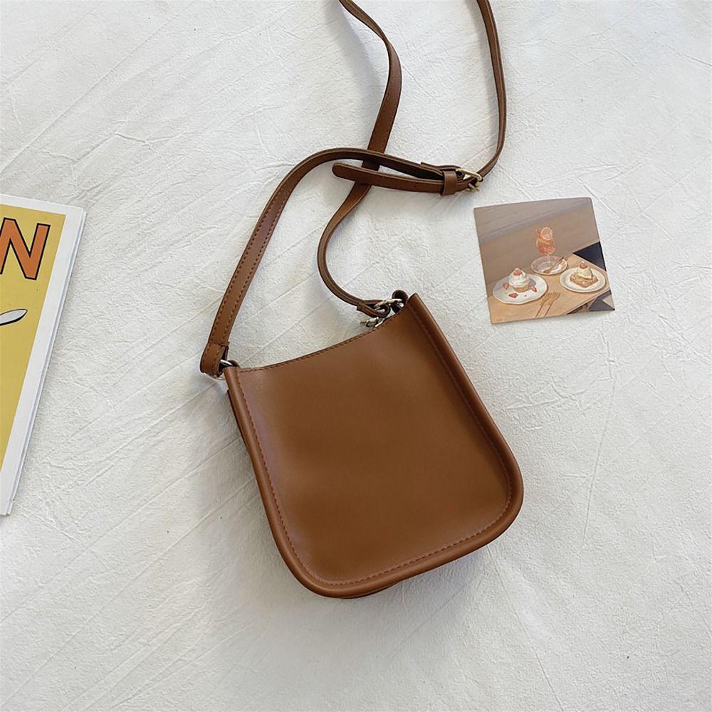 Accessory PU Leather Shoulder Bag Square Bag Zipper Crossbody Bag Versatile Lightweight Handbag Outdoor