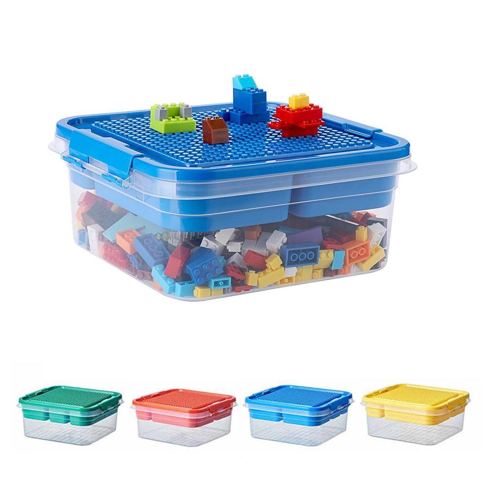 Stackable Building Blocks Storage Box Dustproof Particle Holder Sealed Storage Jars Household