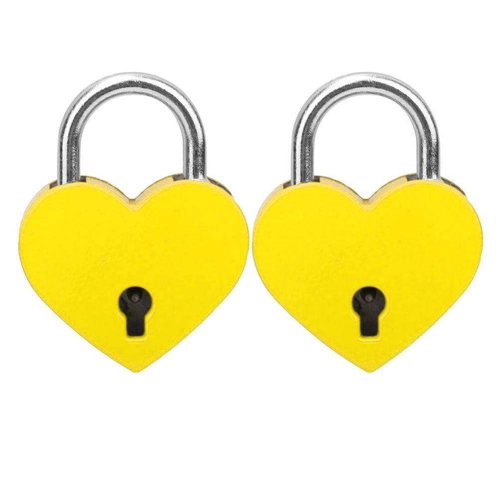 2pcs 2 Sets Heart Shaped Padlock 30x39mm Size Love Lock Padlock For Romantic Occasions
