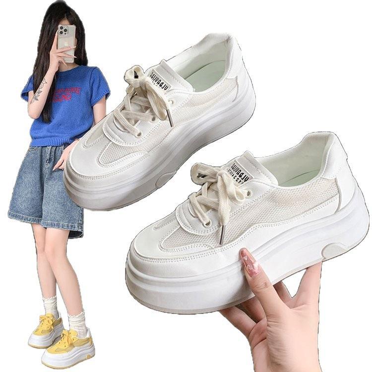 Height-increasing little white shoes women's new spring and summer versatile thick-soled feet small casual sports board shoes