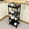 3/4-Tier Storage Cart,Multifunction Utility Rolling Cart Kitchen Storage Organizer,Mobile Shelving Unit Cart with Wheels for Bat