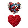 Valentine's Day Toilet Sticker Rose Flower Heart Shaped Toilet Lid Tank Decals Self-Adhesive Waterproof PVC Bathroom Wall Sticker