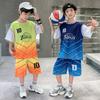 Boys' summer basketball suit set new 2026 mid to large children's summer short sleeved quick drying sports football suit trend