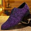 Large size 39-48 leather shoes casual shoes flow personalized sequined loafers