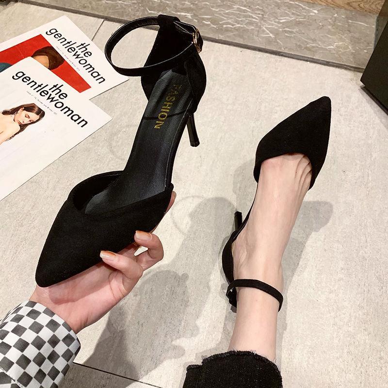 Stiletto Single Shoes Straps High Heels Women's Xia Chun Wants To Bag Head Sandals Fashion One-word Buckle Sandals