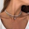 Black Heart Pearl Layered Necklace, Dainty Beaded Choker Set for Women Romantic Jewelry